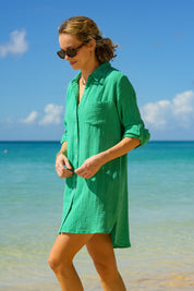 Cheesecloth Beach Shirt | Gumdrop Green