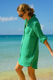 Cheesecloth Beach Shirt | Gumdrop Green