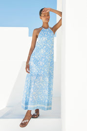 Bonnie Halter Maxi Dress | Tea Rose Blue
