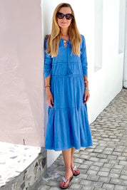 Willow Embroidered Dress | Marina Blue