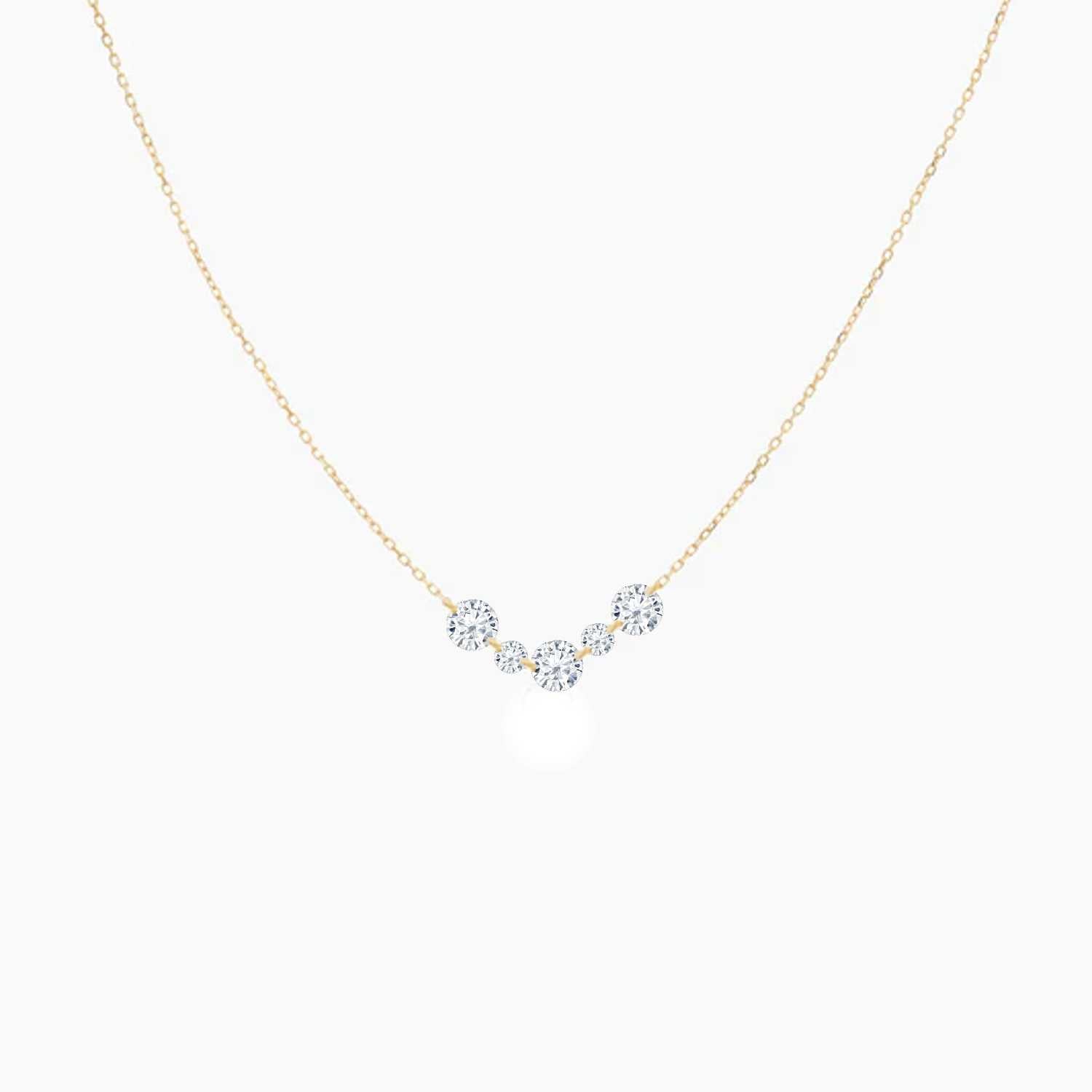 Rising Star Diamond Tennis Necklace (Large and Small Diamonds)