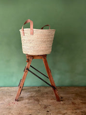 Leather Handle Storage Basket