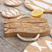 Cork Trivet | Three Fish | Ice Grey