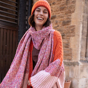 Florence Twist Oversized Knitted Scarf - Orange