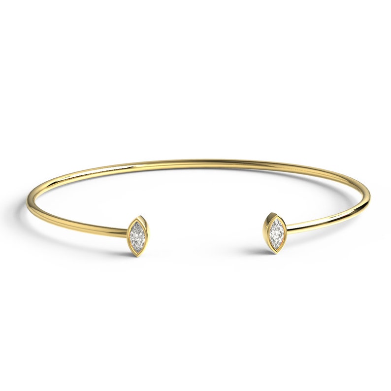 Sirius Marquise Diamond Cuff Ends Bracelet