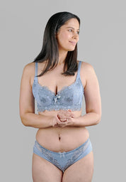 Ashley Embroidery Silk & Organic Cotton Supportive Plunge Bra