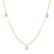 Stardrops 3 Marquise Diamond Dangle Necklace