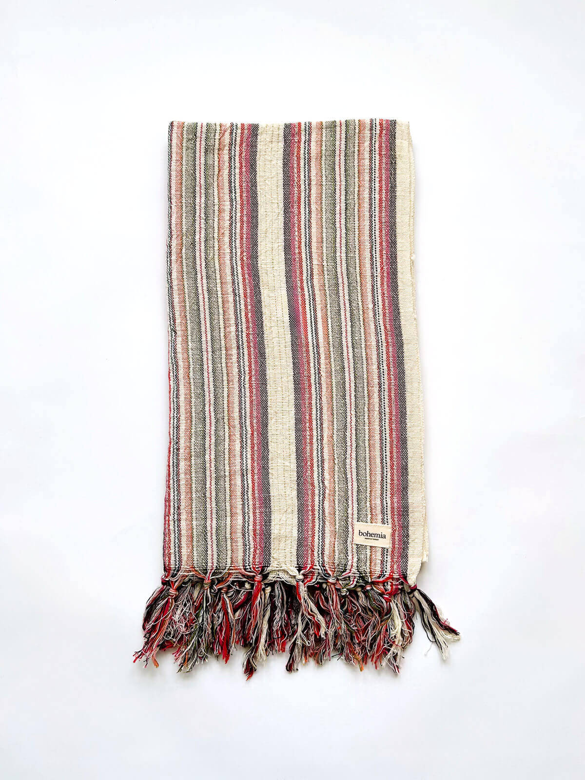 Marrakech Stripe Hammam Towel, Dusty Pink and Terracotta