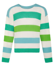 Striped Dropped Shoulder Top Green & Blue