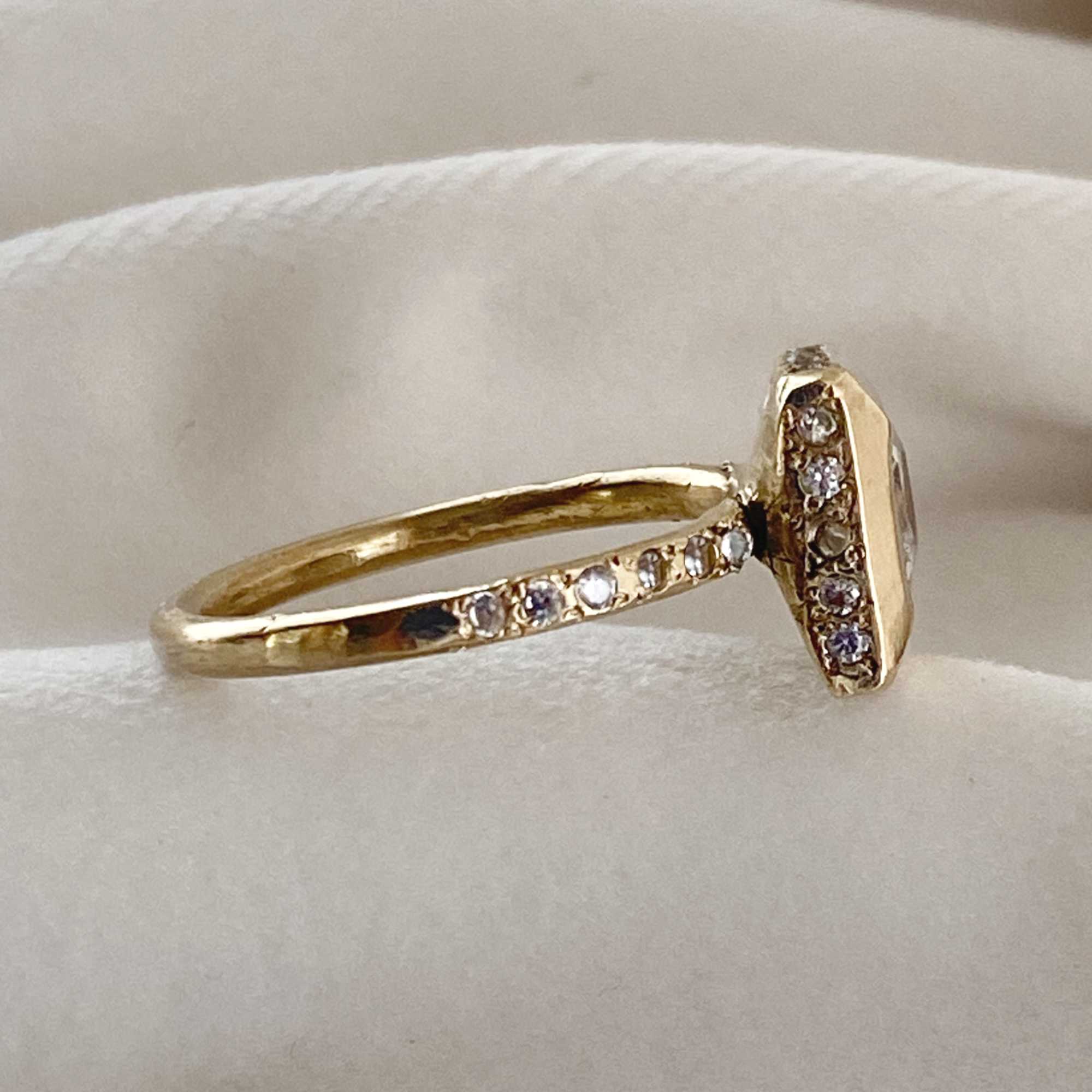 Midas Princess Cut Diamond Solitaire with Hidden Pave Diamonds Ring