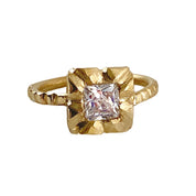 Midas Carved Princess Cut Diamond Solitaire Ring