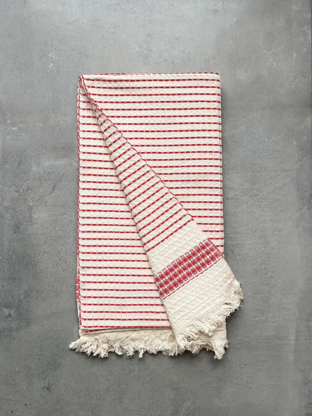 Milos Check Hammam Towel, Terracotta