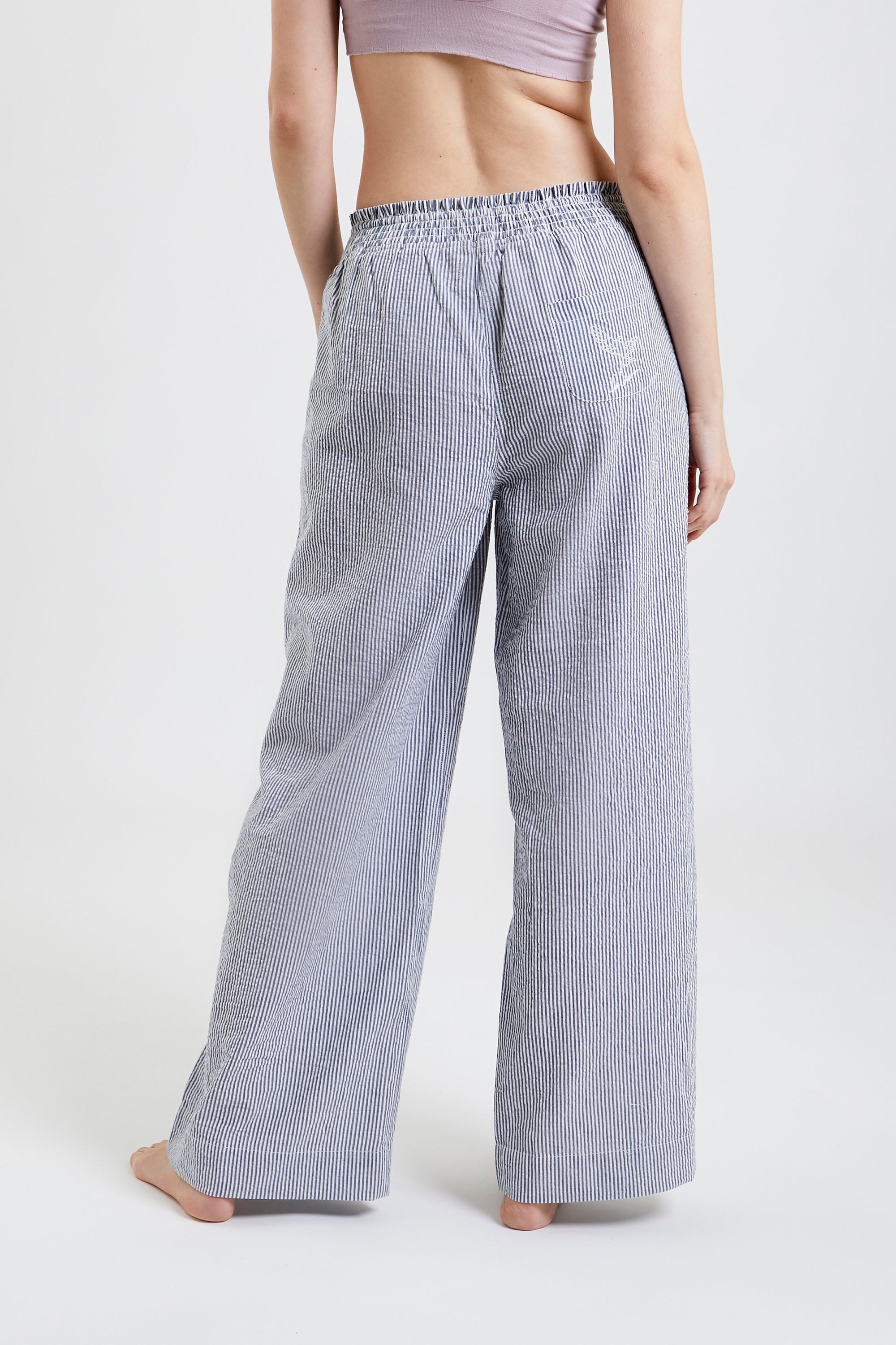 Chicory striped woven-cotton pyjama trousers - Pinstripe Charcoal