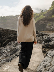 Relaxed Raglan Sleeve Jumper Oyster