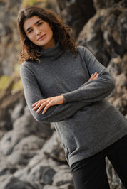 Longline Rollneck Gunmetal