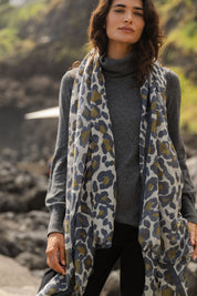 Animal Print Shawl Moss