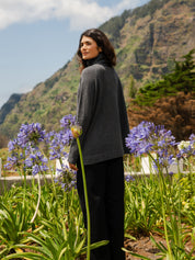 Relaxed Raglan Sleeve Jumper Charcoal