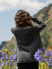 Relaxed Raglan Sleeve Jumper Charcoal