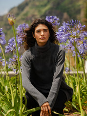 Relaxed Raglan Sleeve Jumper Charcoal