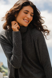 Relaxed Raglan Sleeve Jumper Charcoal