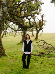 Boxy Wool Slipover Black