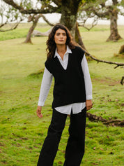 Boxy Wool Slipover Black