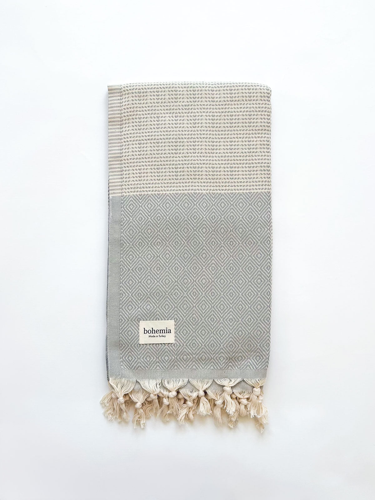 Nordic Dot Hammam Towel, Pearl Grey