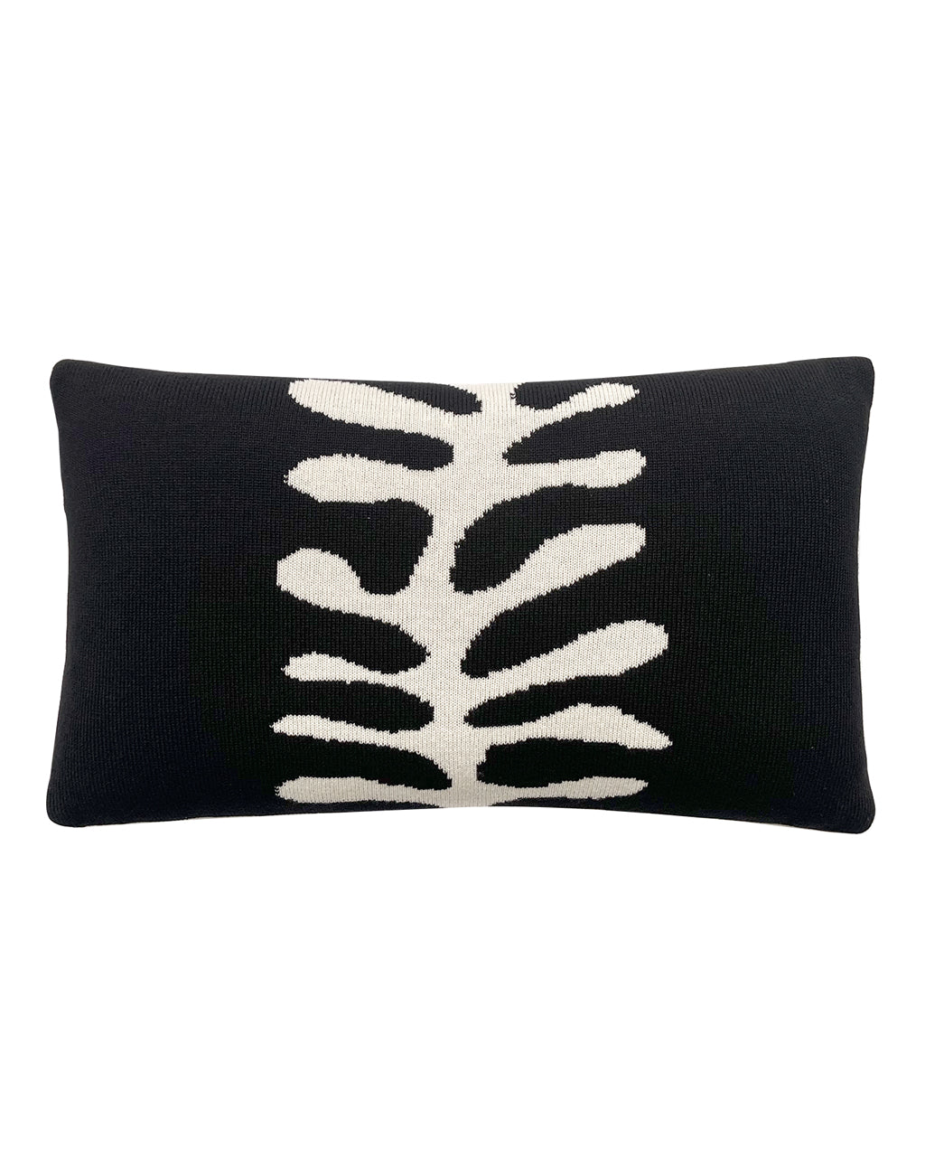 Organic Shape Wool & Cashmere Knitted Cushion Black