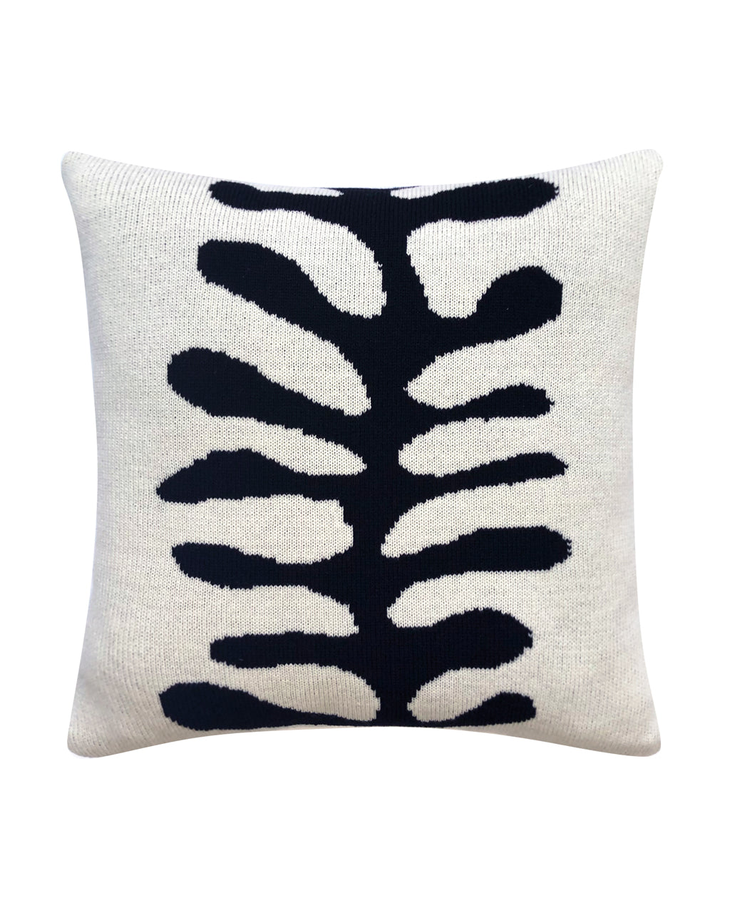 Organic Shape Wool & Cashmere Knitted Cushion White