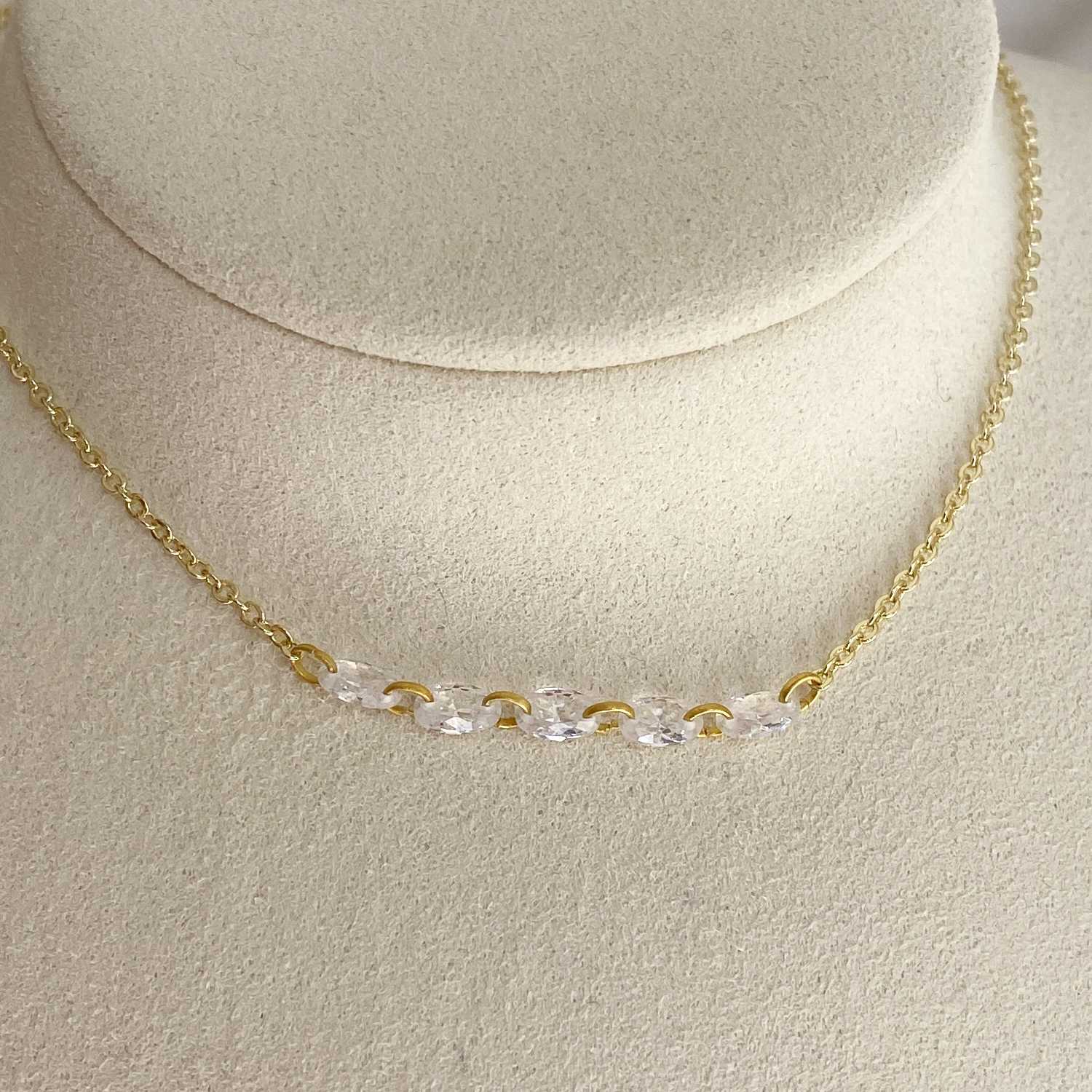 Rising Star Oval Diamond Tennis Necklace