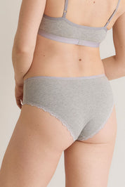 PALOMA Lace Briefs - GOTS Organic Cotton Grey