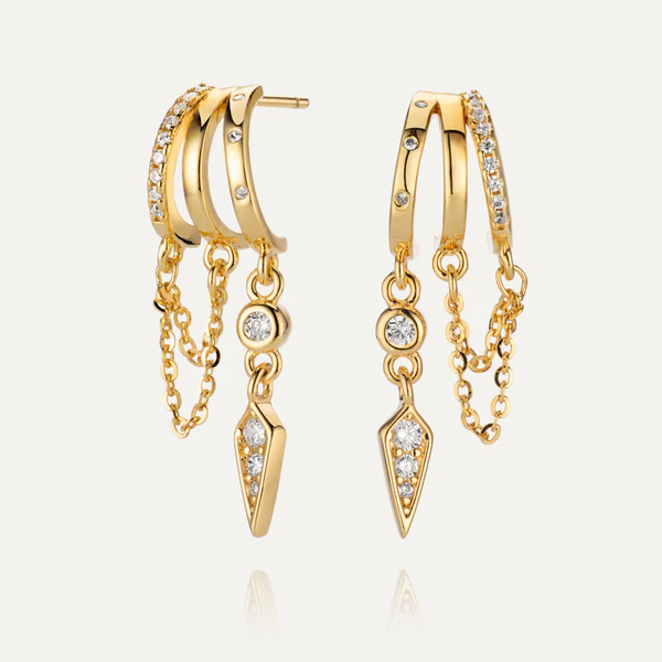 Palma Spike Charm Earring - Gold