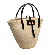 Palm Cone Shopper Black Leather