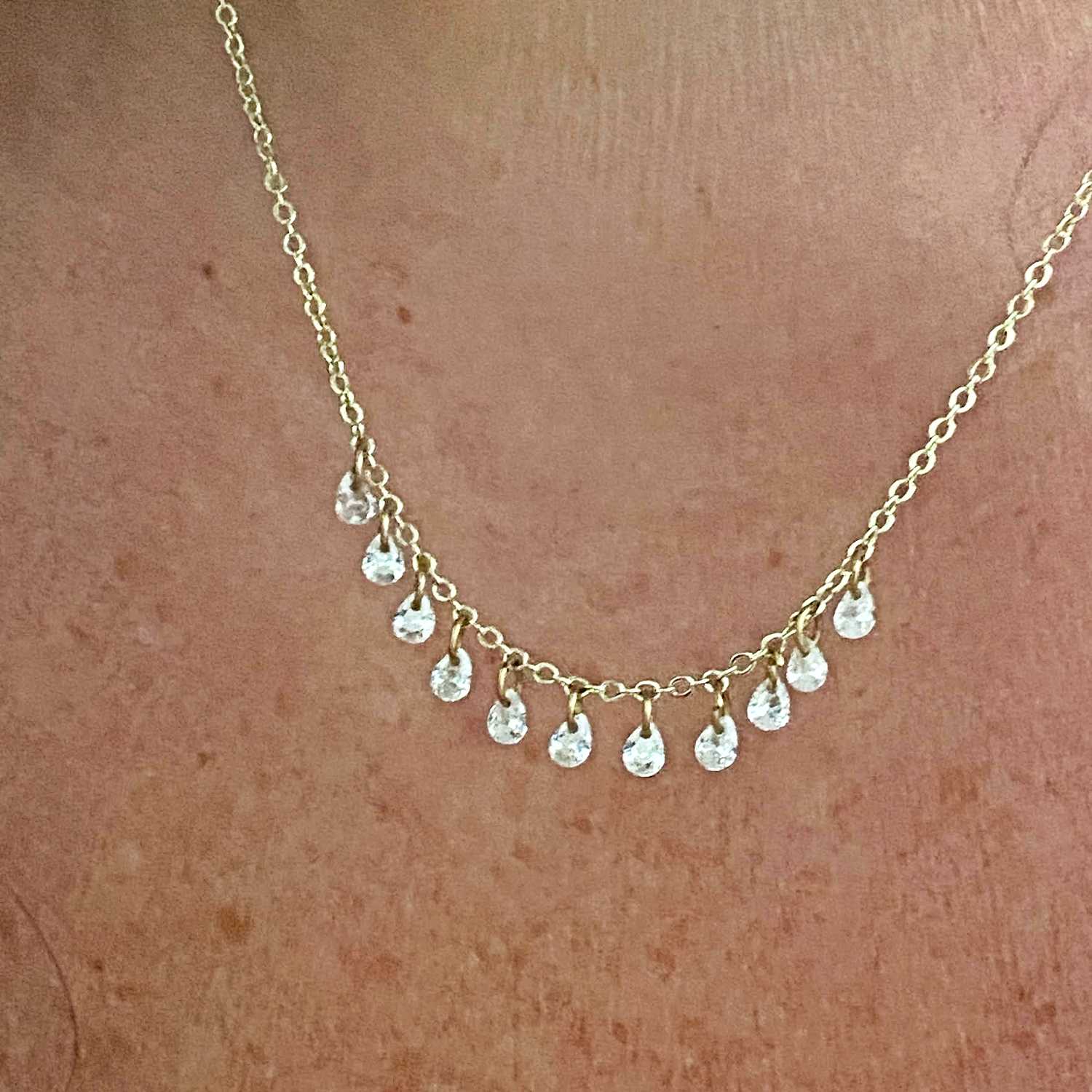 Rising Star 10 Pear Diamond Necklace