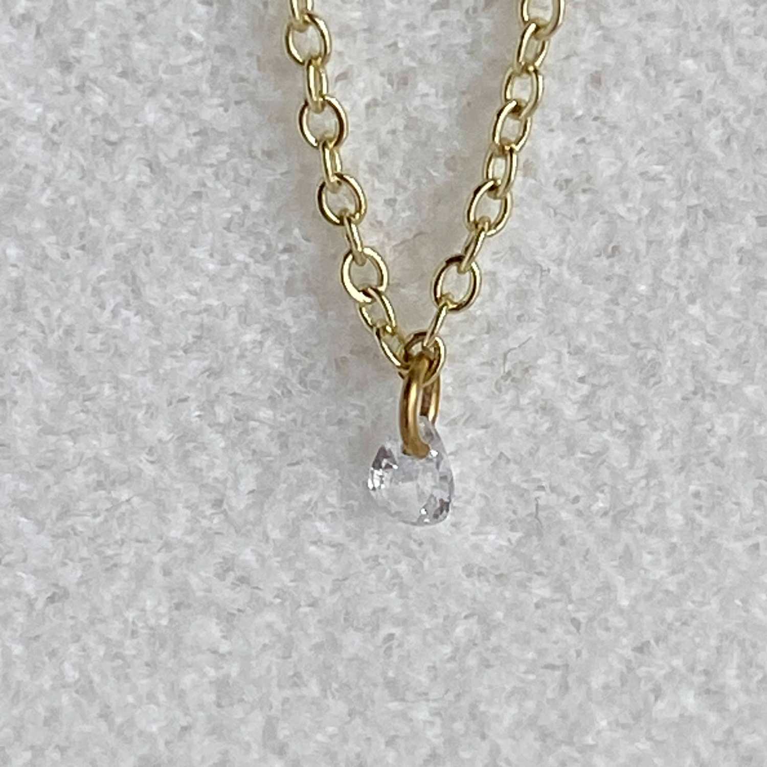 Rising Star Pear Diamond Solitaire Necklace