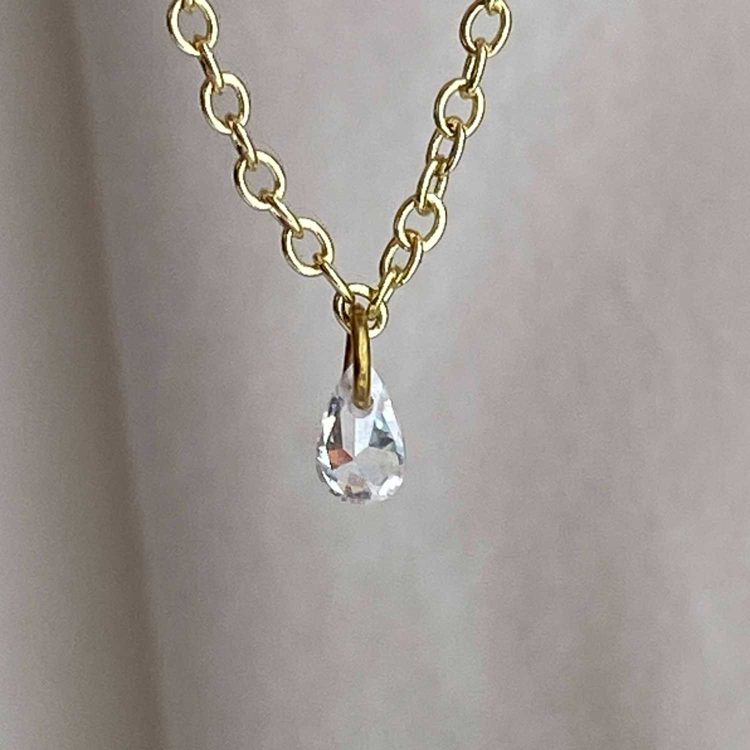 Rising Star Pear Diamond Solitaire Necklace