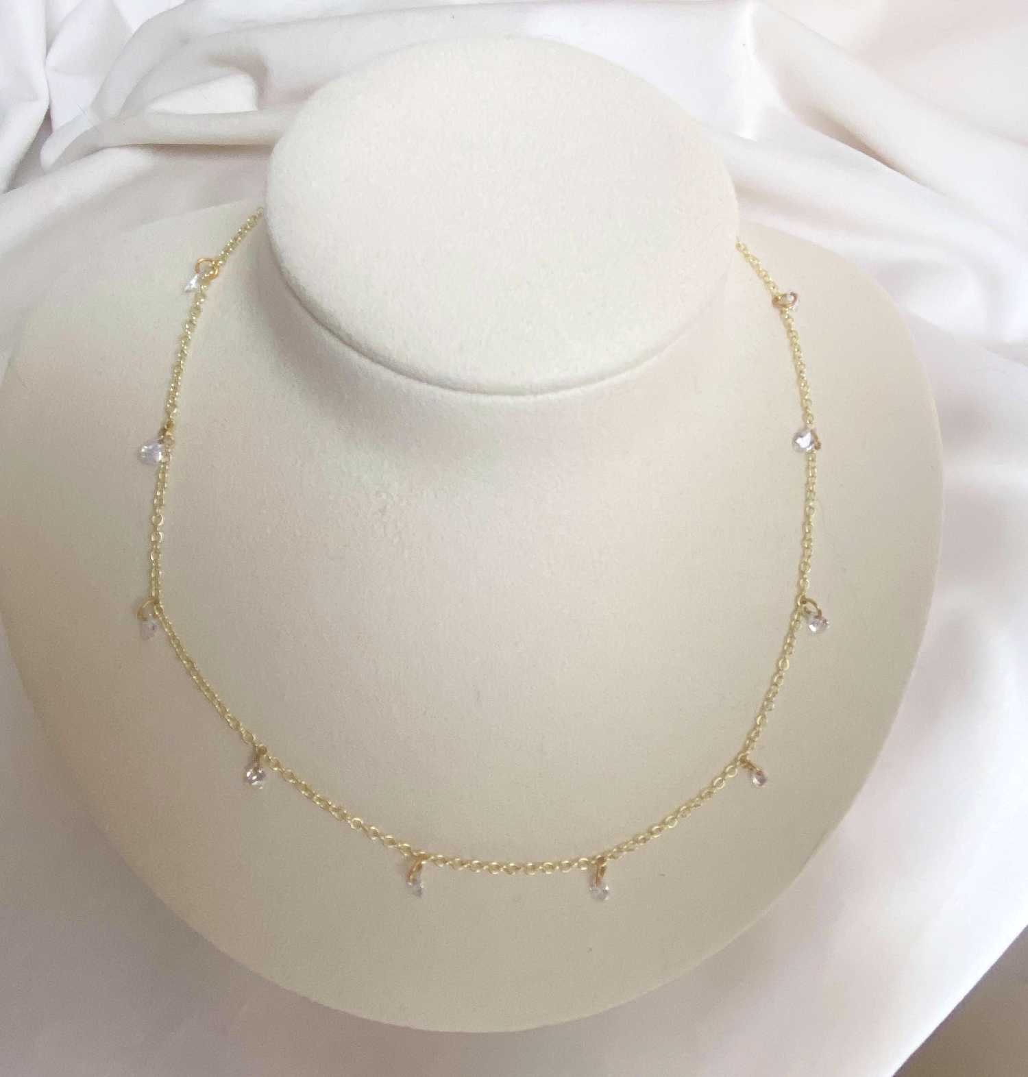 Rising Star Pear Diamond Station Necklace