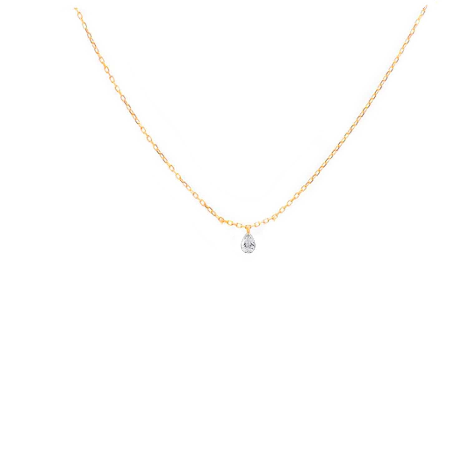 Rising Star Pear Diamond Solitaire Necklace