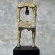 Medium Patinated Bronze Hollow Man Sculpture on stand