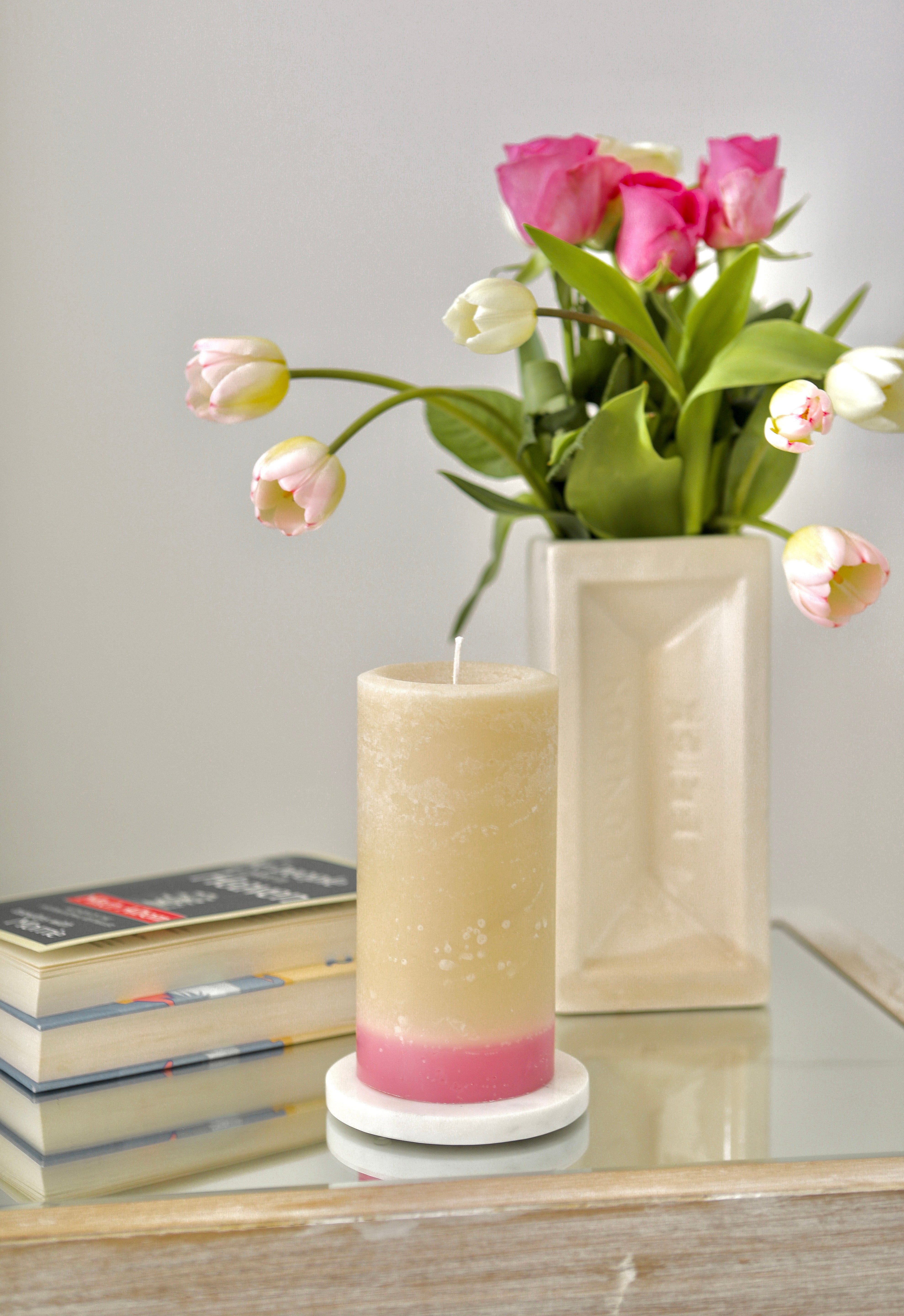 Pink Jasmine and Pear Pillar Candle