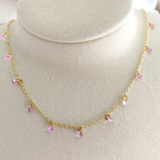 Rising Star Pink Sapphire Station Necklace