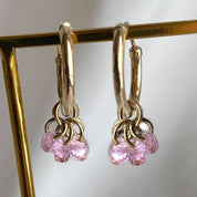 Rising Star Pink Sapphire Cluster Hoops