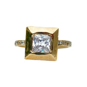 Midas Princess Cut Diamond Solitaire with Hidden Pave Diamonds Ring