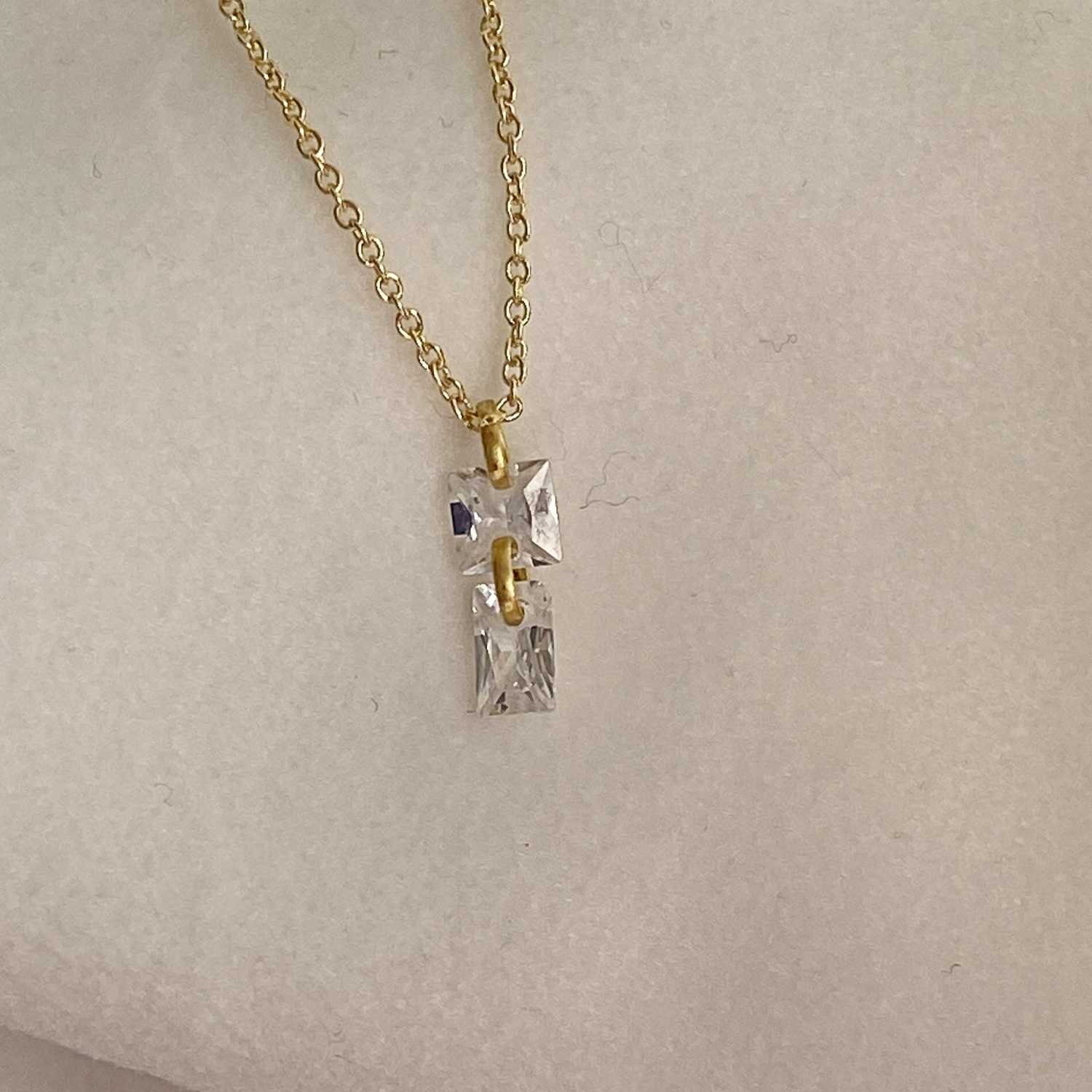 Rising Star Princess and Baguette Diamond Necklace