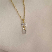 Rising Star Princess and Baguette Diamond Necklace