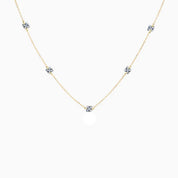 Rising Star Princess Cut Diamond Station Necklace