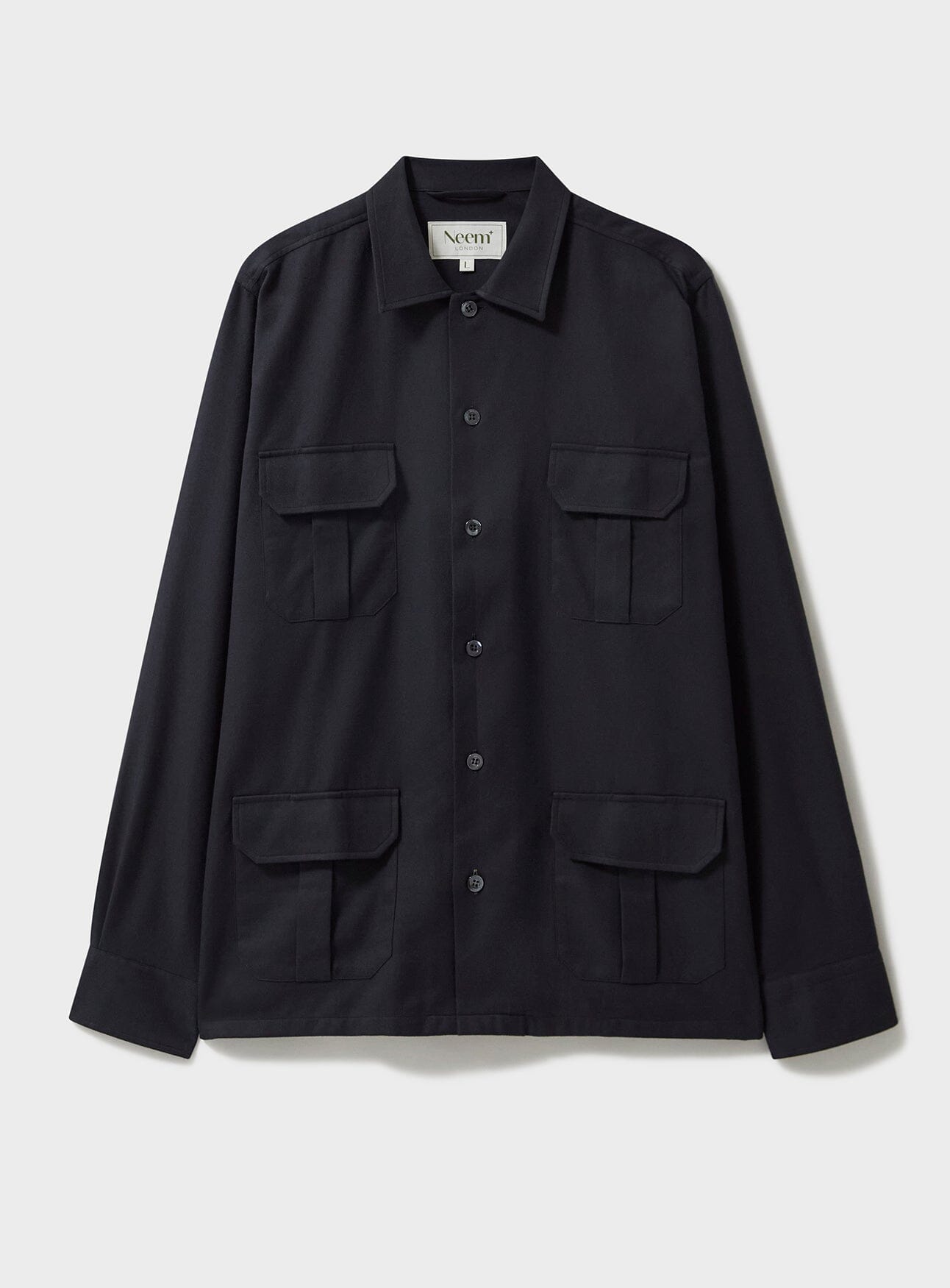 Regenerative Cotton Flannel Black OverShirt