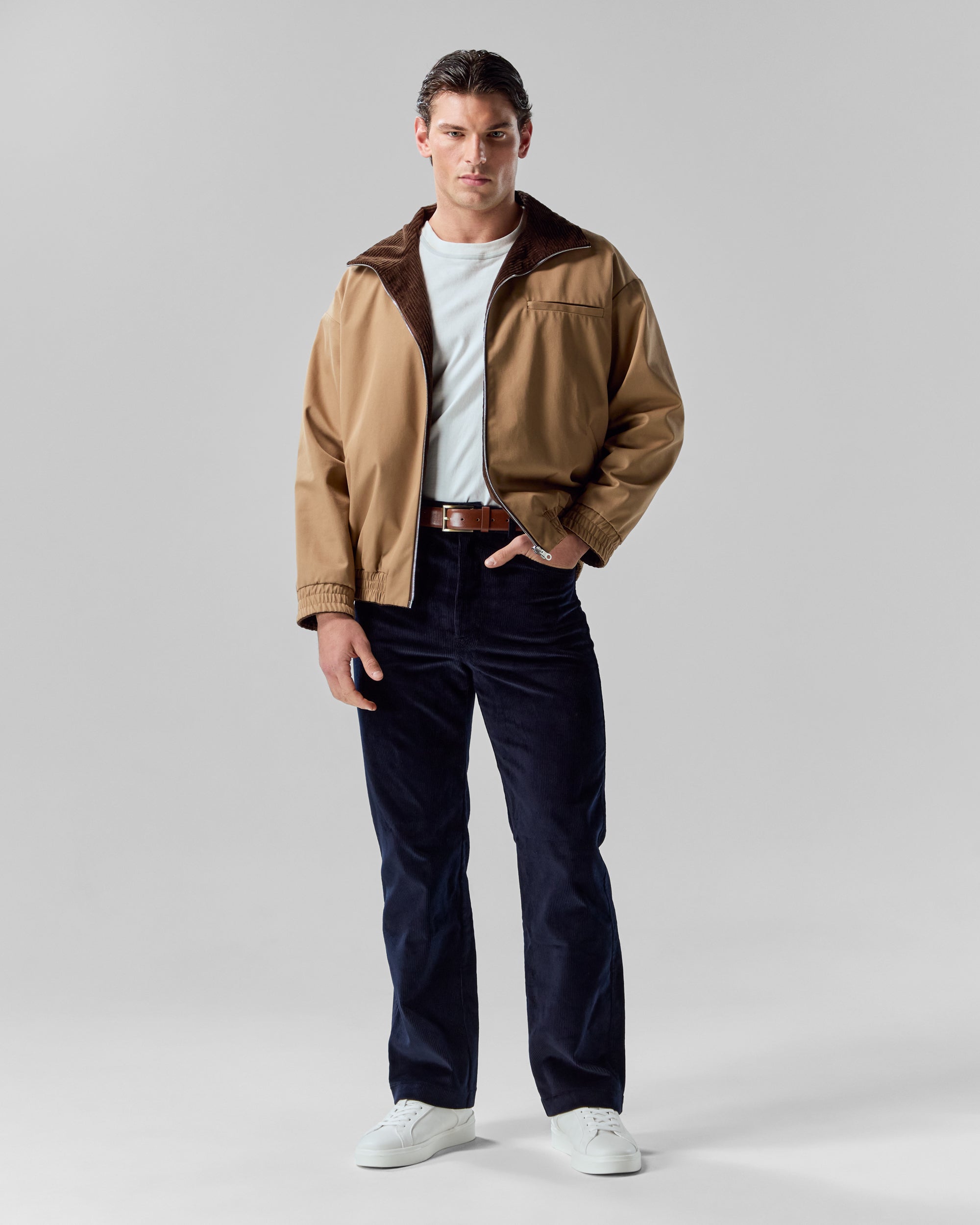 Reversible Corduroy Jacket | Tan / Espresso