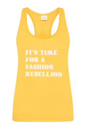 Racer Tank With Print - Sunshine Yellow
