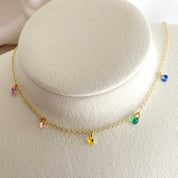 Rising Star 5 Rainbow Sapphire Dangle Necklace